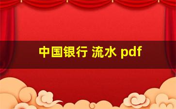 中国银行 流水 pdf